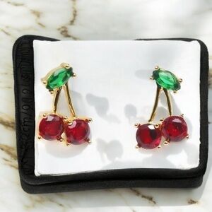 🍒 CZ cherry stud earrings.